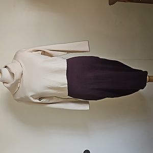 Taylor Knit Sweater Tank Dress With Long Sleeve Crop Top Cowl Neck Size Small